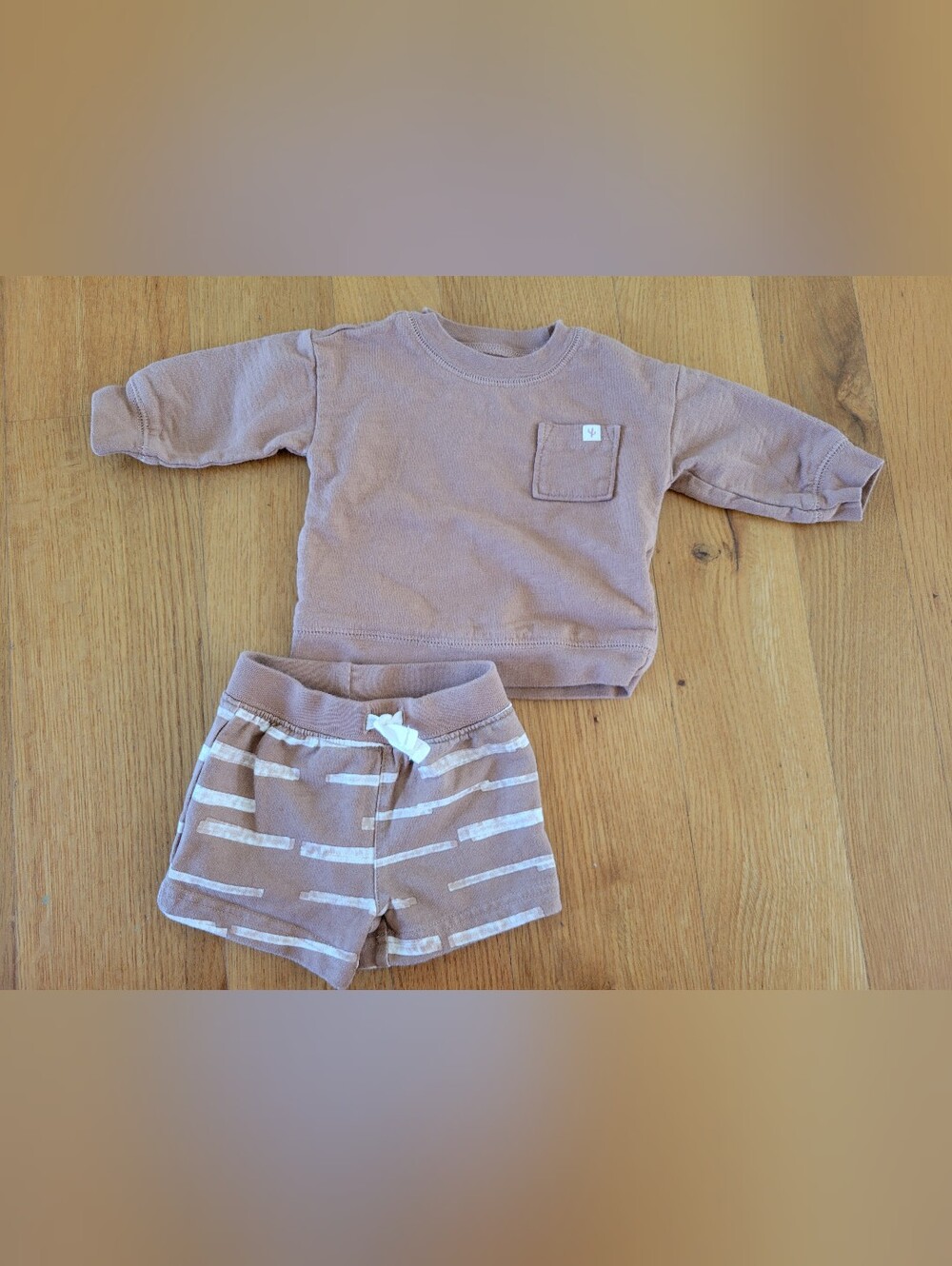 Baby Boys Size 3 Months Striped Shorts and Long Sleeve Top Set